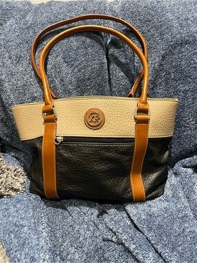 Kim Rogers Black, Tan & Cream Colorblock Tote